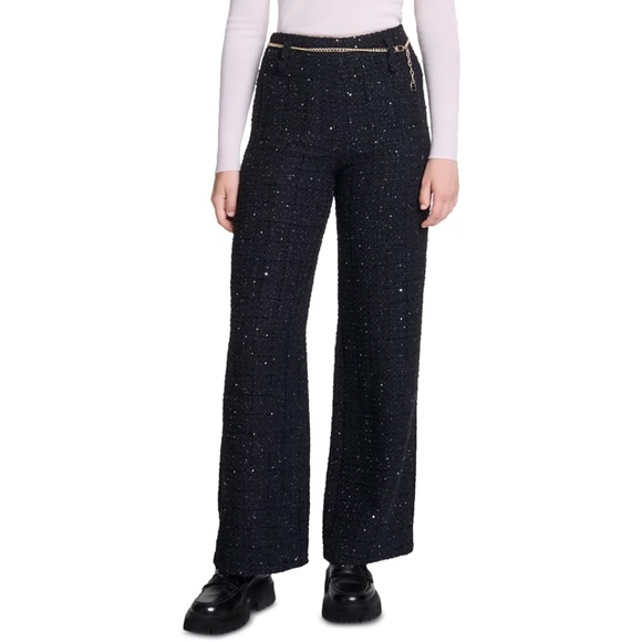 Pizeldaly Sequined Tweed Pants - Picture 1 of 5